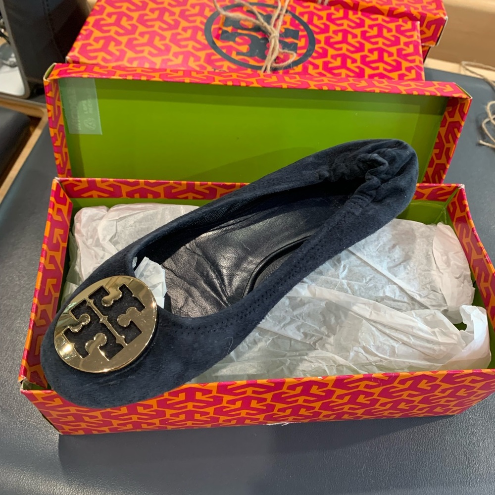 Navy Suede Tory Burch flats